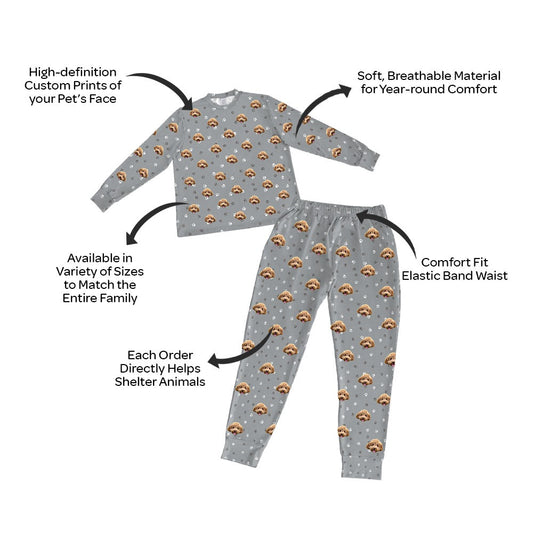Adult Custom Pet Face Jogger Pajamas