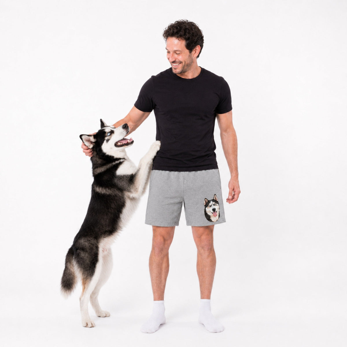 Men's Custom Lounge Shorts with Your Pet's Face