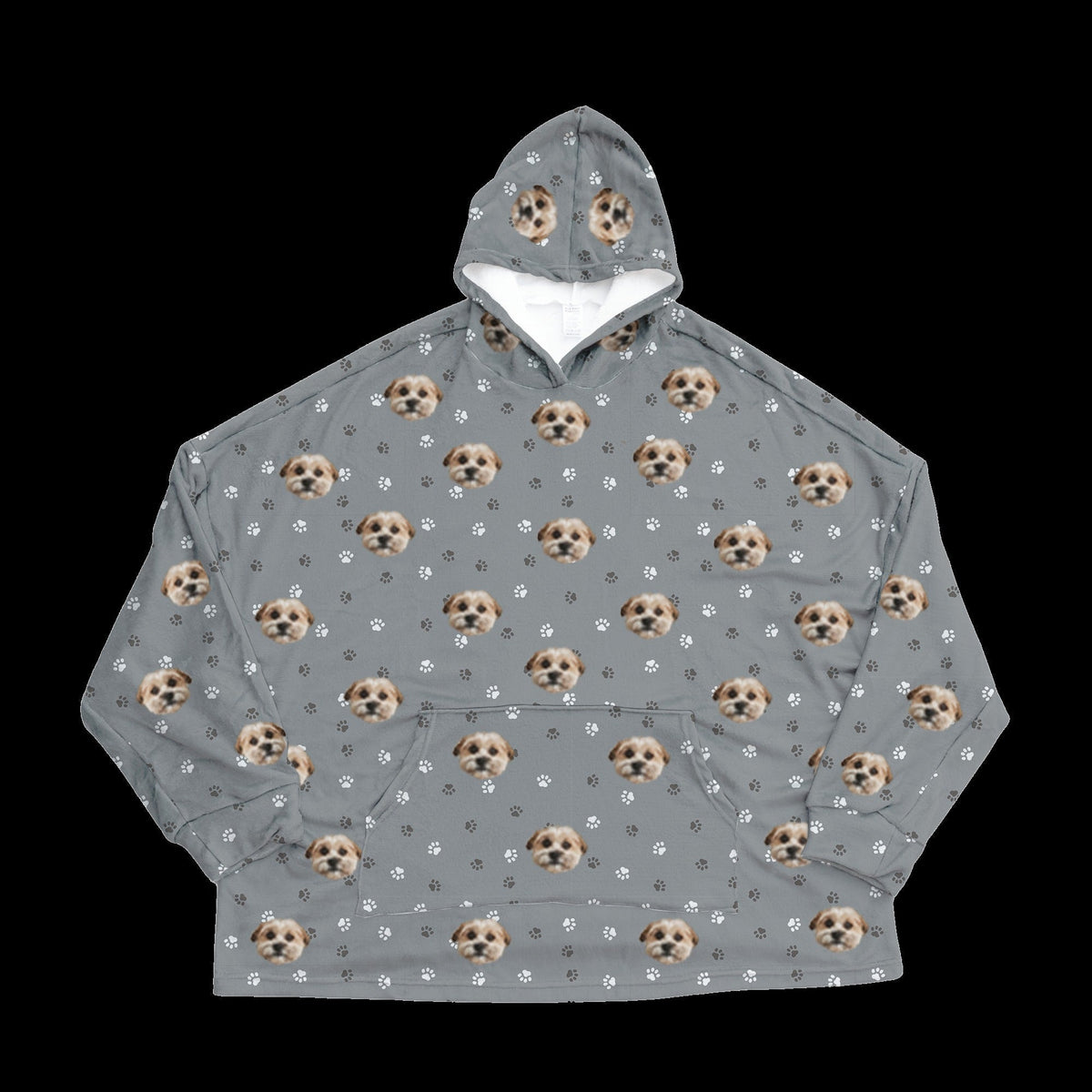 Kids Custom Pet Face Fleece Blanket Hoodie