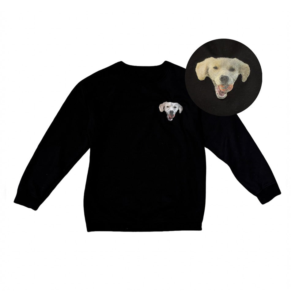 Custom Embroidered Crewneck With Your Pet's Face