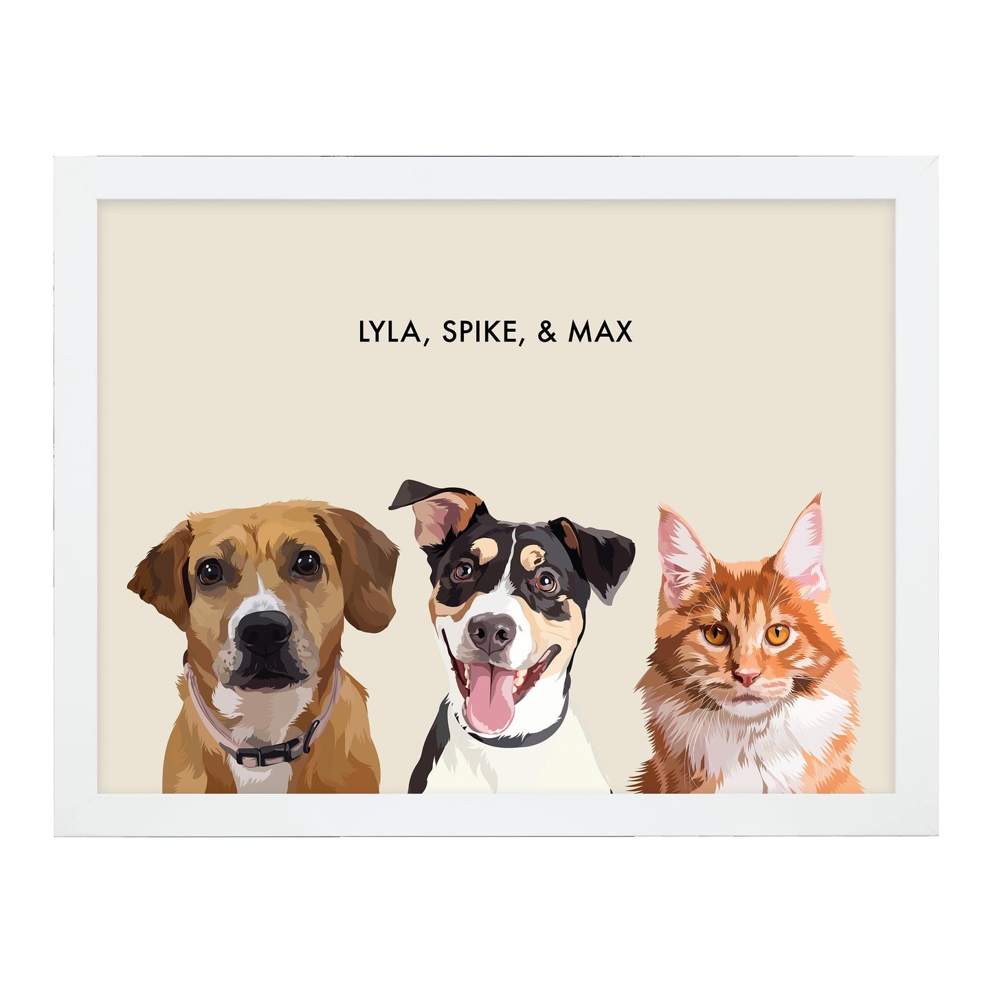 Custom Three Pet Portrait