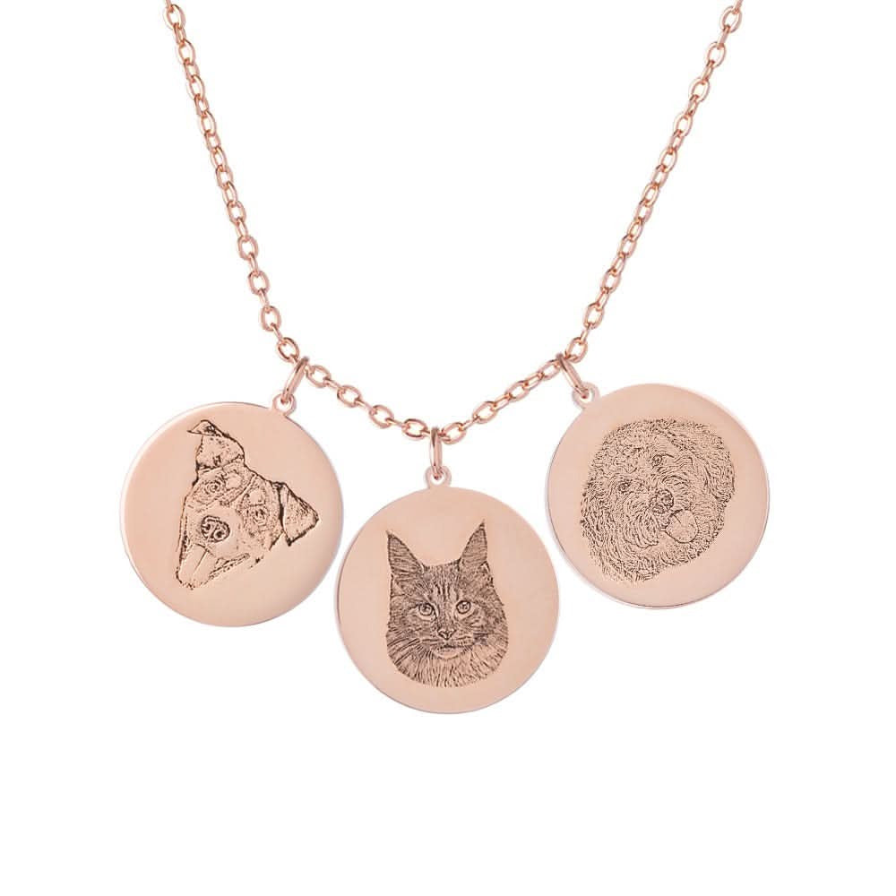 Custom Engraved Pet Portrait Necklace