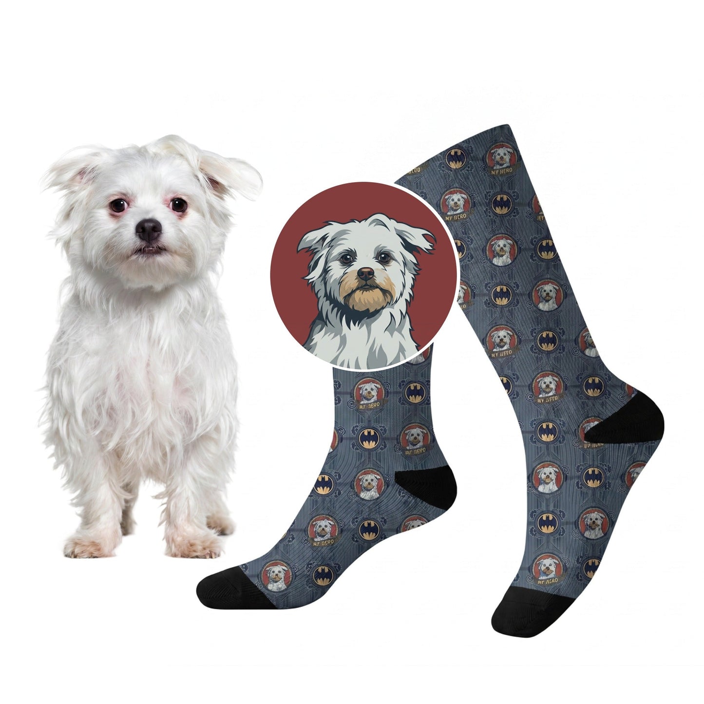 Batman Socks with Your Pet's Face