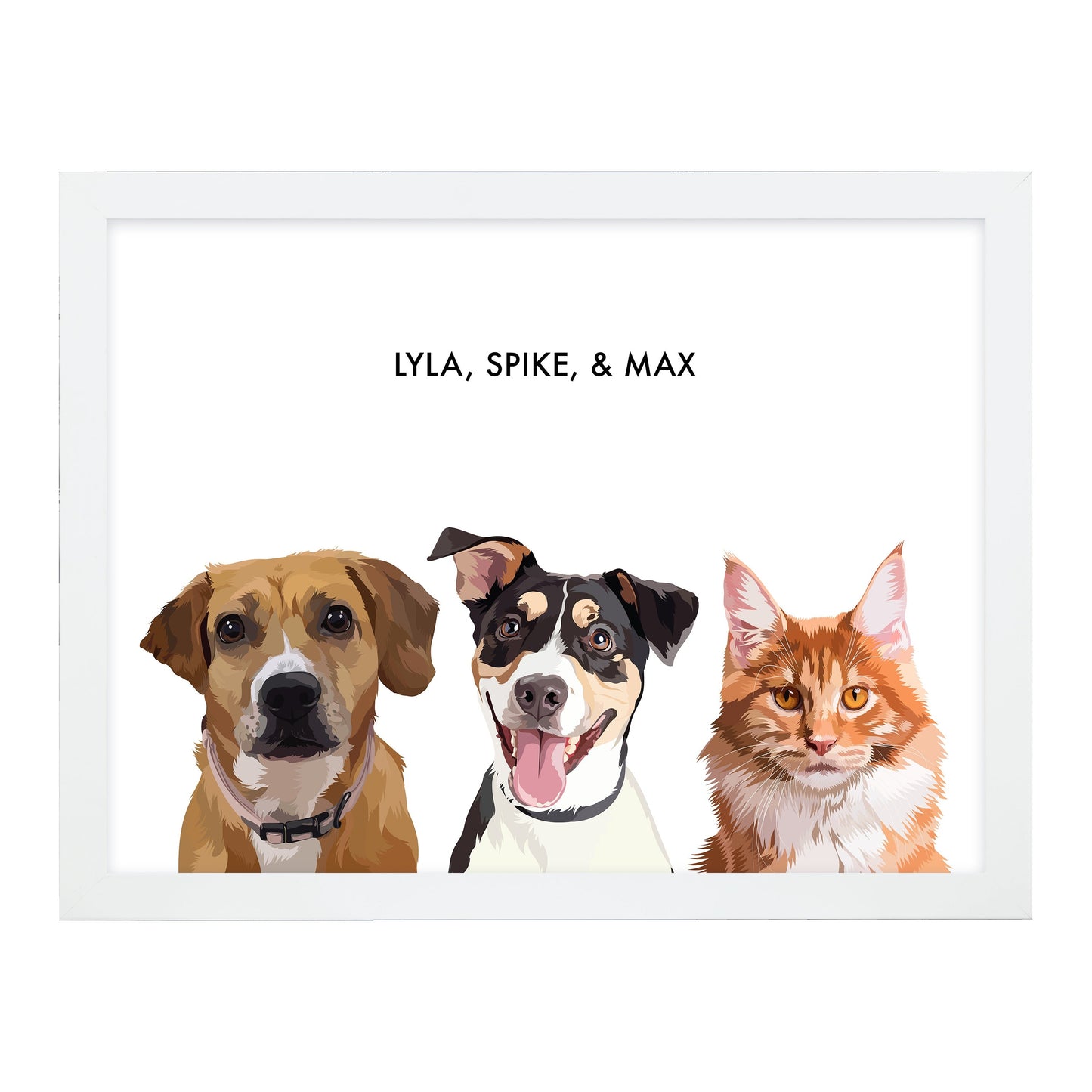 Custom Three Pet Portrait