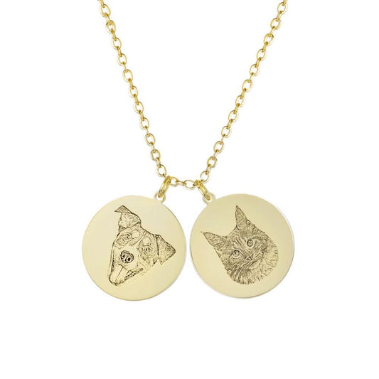 Customized Engraved Necklace - 2 Pendants