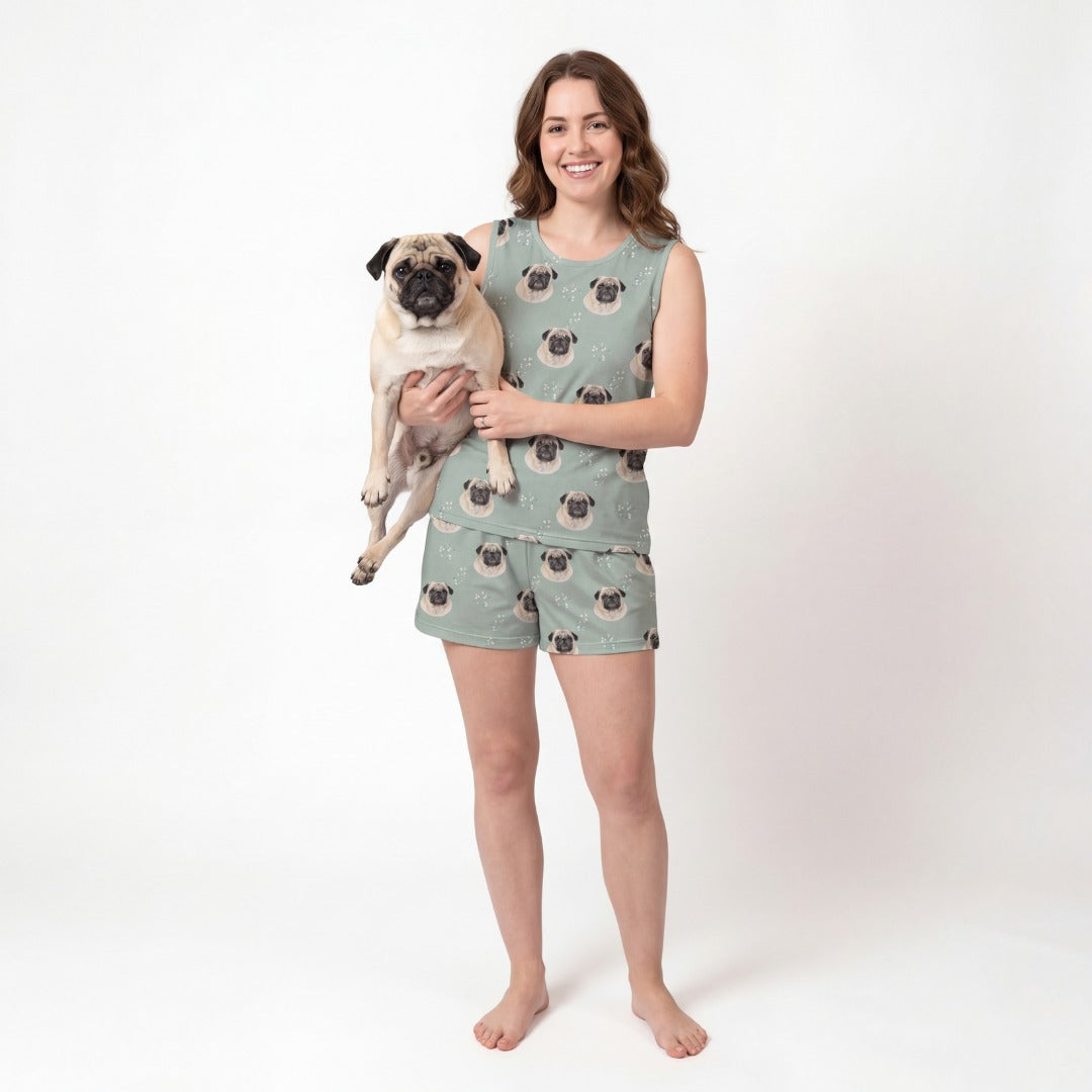 Tank Top Pajama Set | Pet Face Pajamas