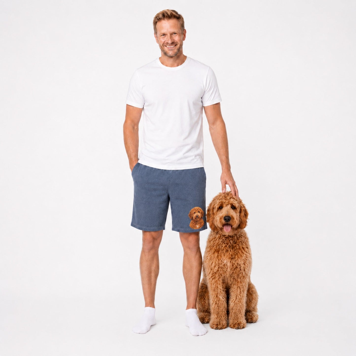 Men's Custom Lounge Shorts with Your Pet's Face