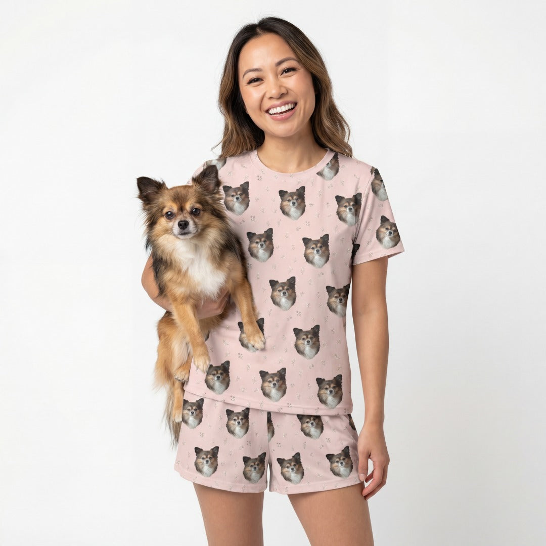 Relaxed T-Shirt Pajama Set | Pet Face Pajamas