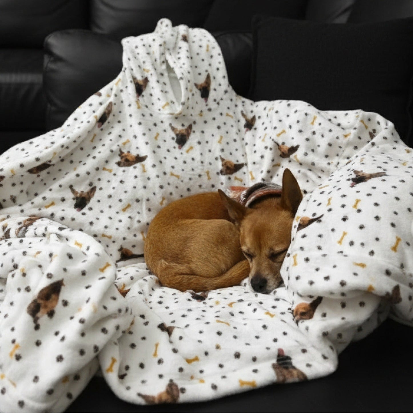 Adult Custom Pet Face Fleece Blanket Hoodie