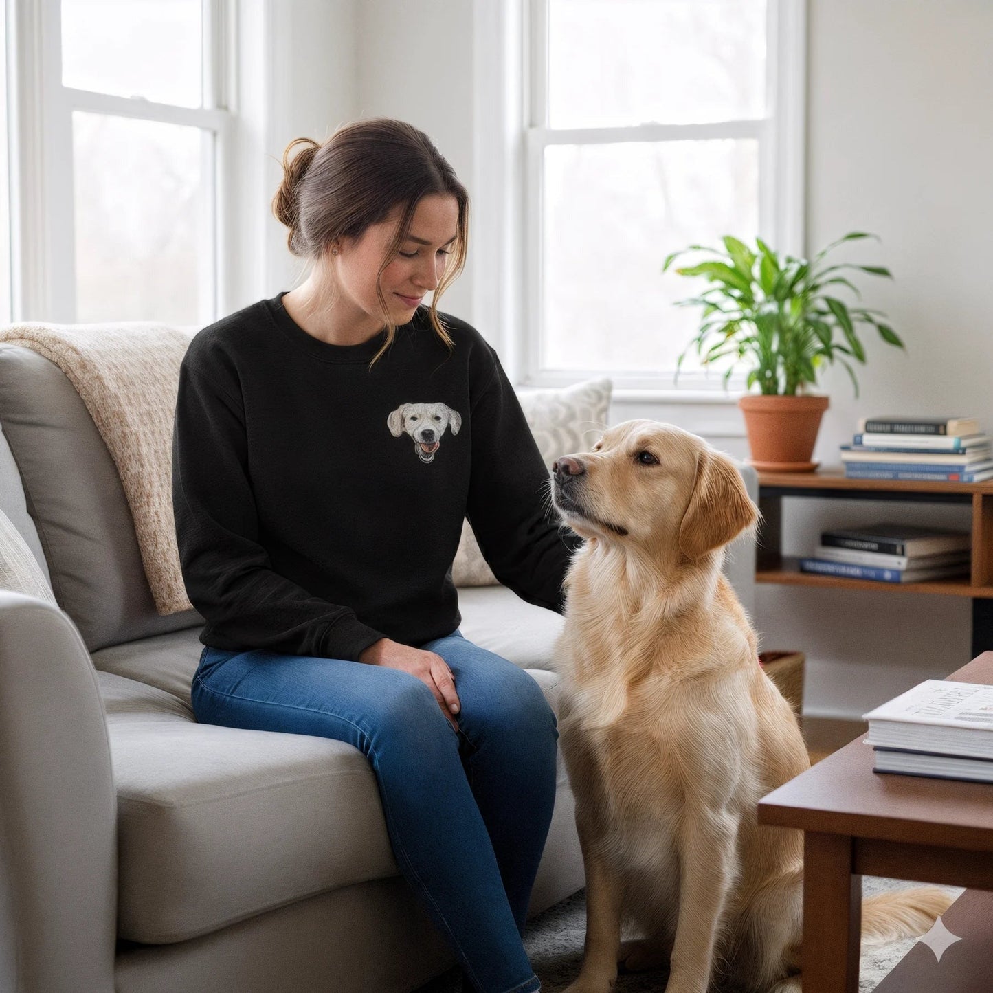 Custom Embroidered Crewneck With Your Pet's Face
