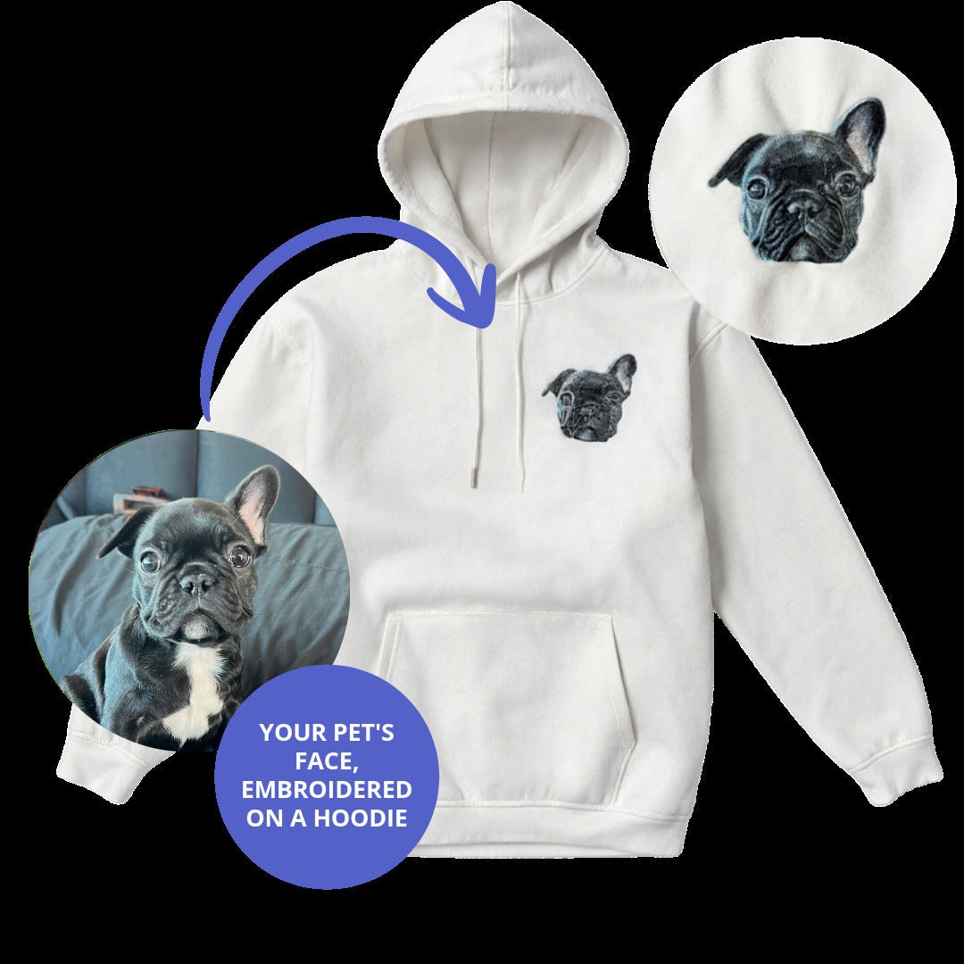 Custom Embroidered Hoodie With Your Pet's Face