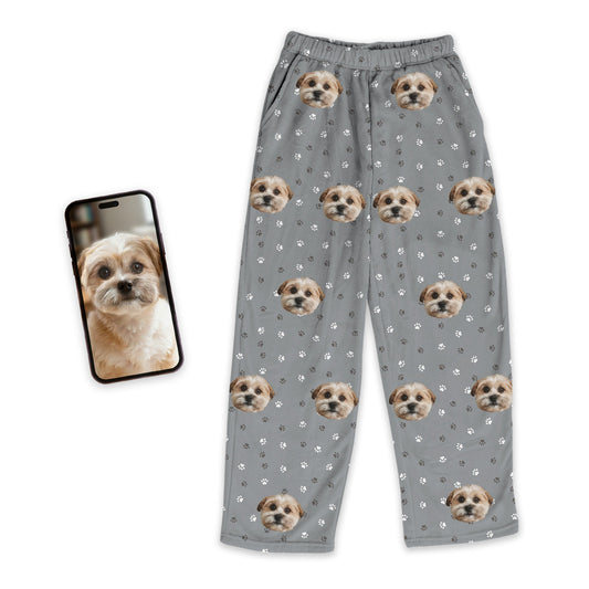 Adult Custom Pet Face Fleece Pajama Pants