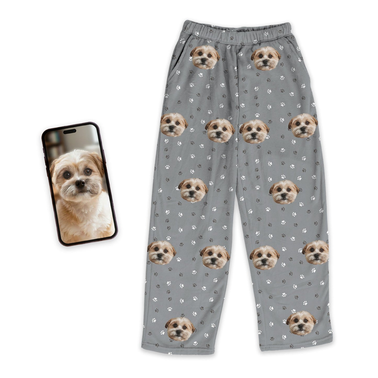 Adult Custom Pet Face Fleece Pajama Pants