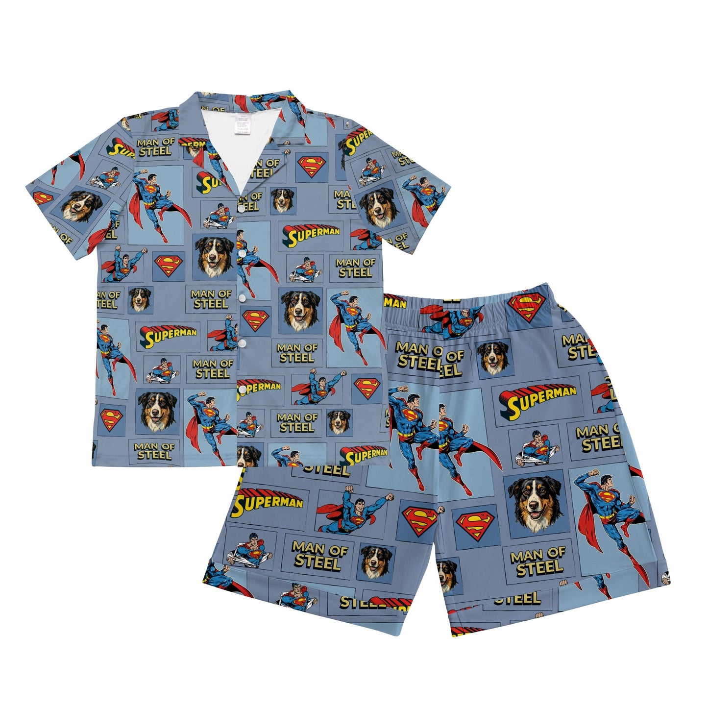 Kids Superman Pajamas with Your Pet's Face