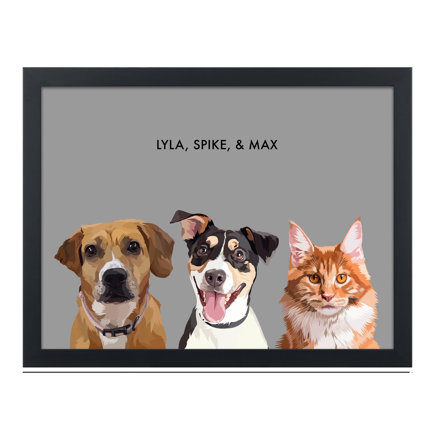 Custom Three Pet Portrait