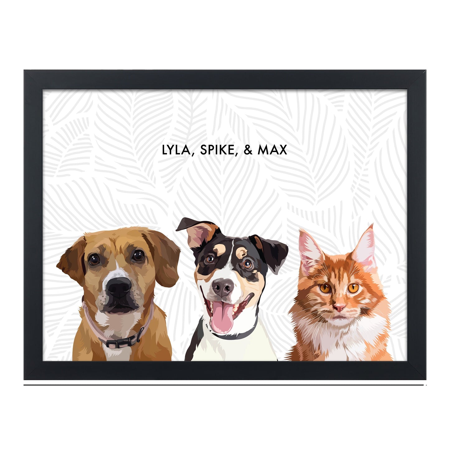 Custom Three Pet Portrait