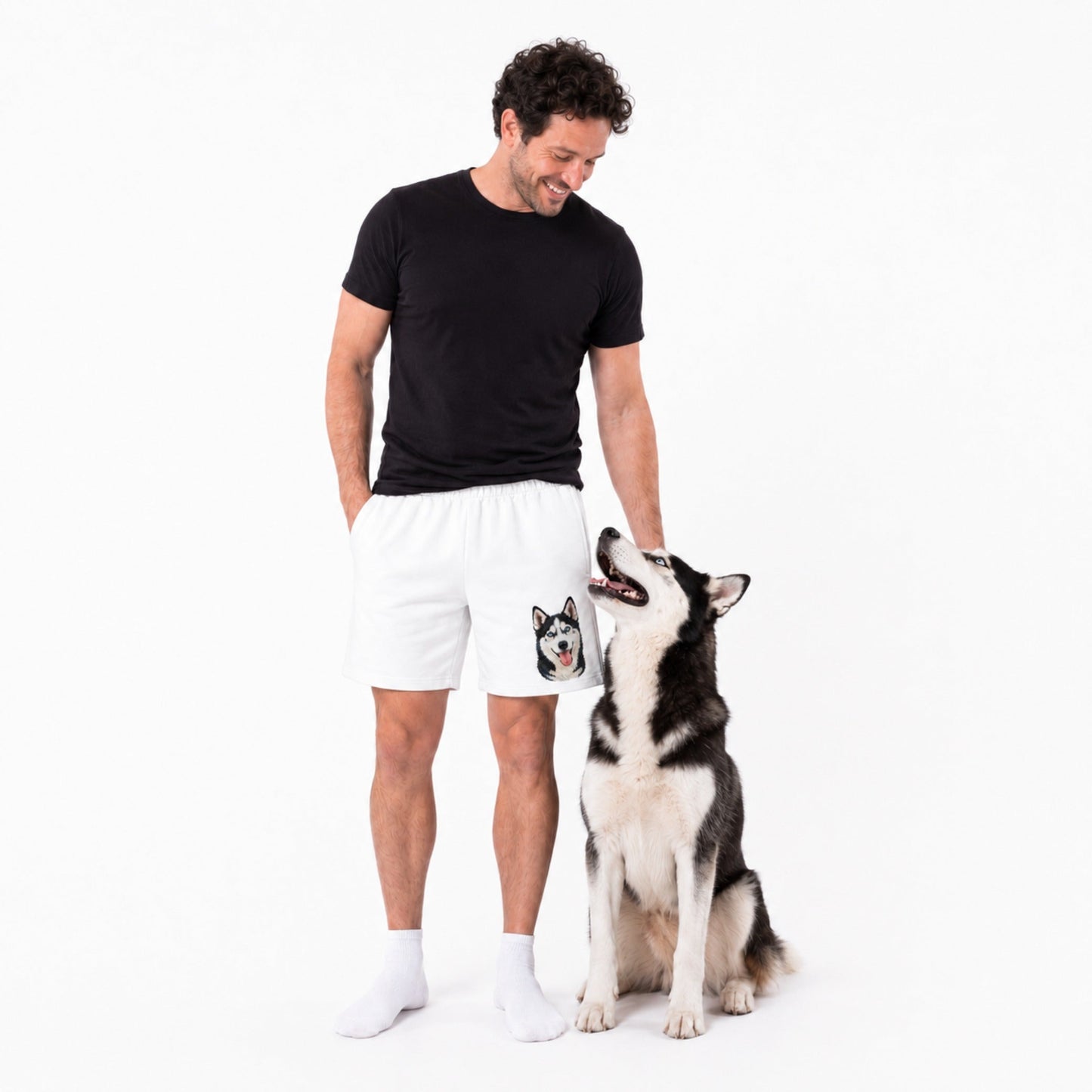 Men's Custom Lounge Shorts with Your Pet's Face