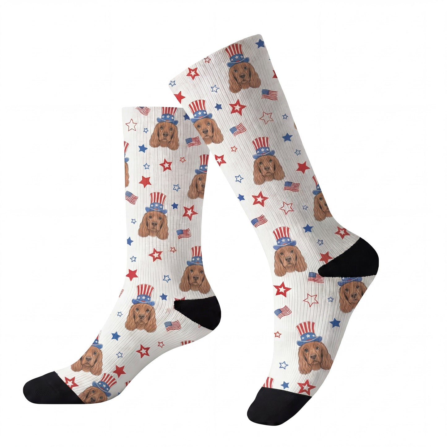 Customized 4th of July Socks with Your Pet’s Face
