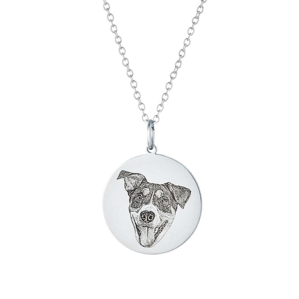 Custom Engraved Pet Portrait Necklace
