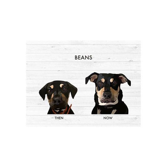 Custom Then vs Now Pet Portrait