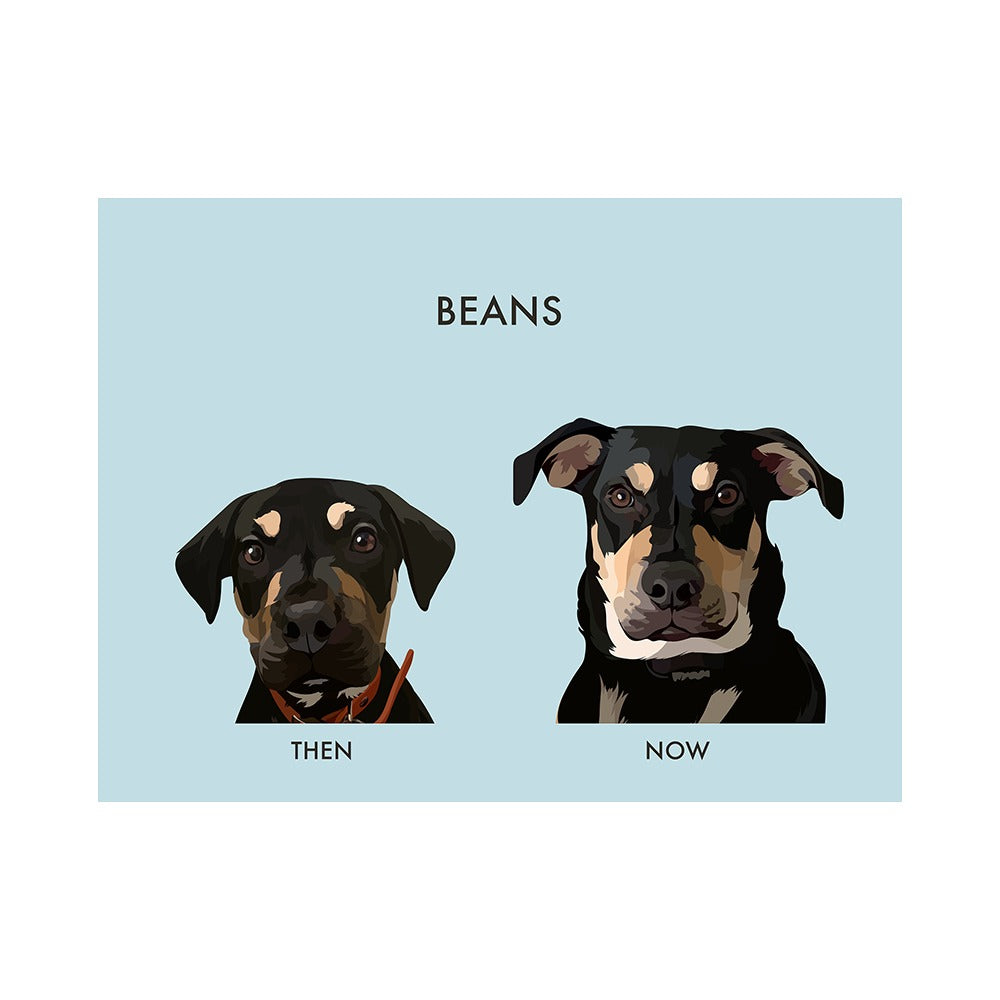 Custom Then vs Now Pet Portrait