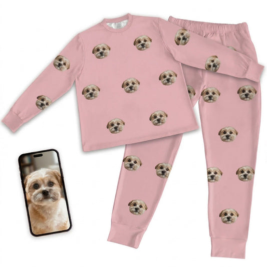 Kids Custom Pet Face Jogger Pajamas