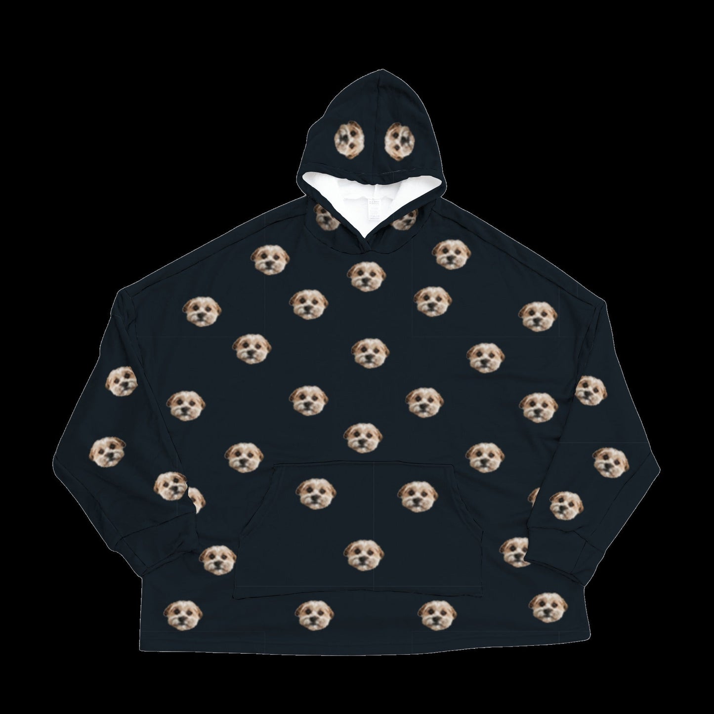 Adult Custom Pet Face Fleece Blanket Hoodie