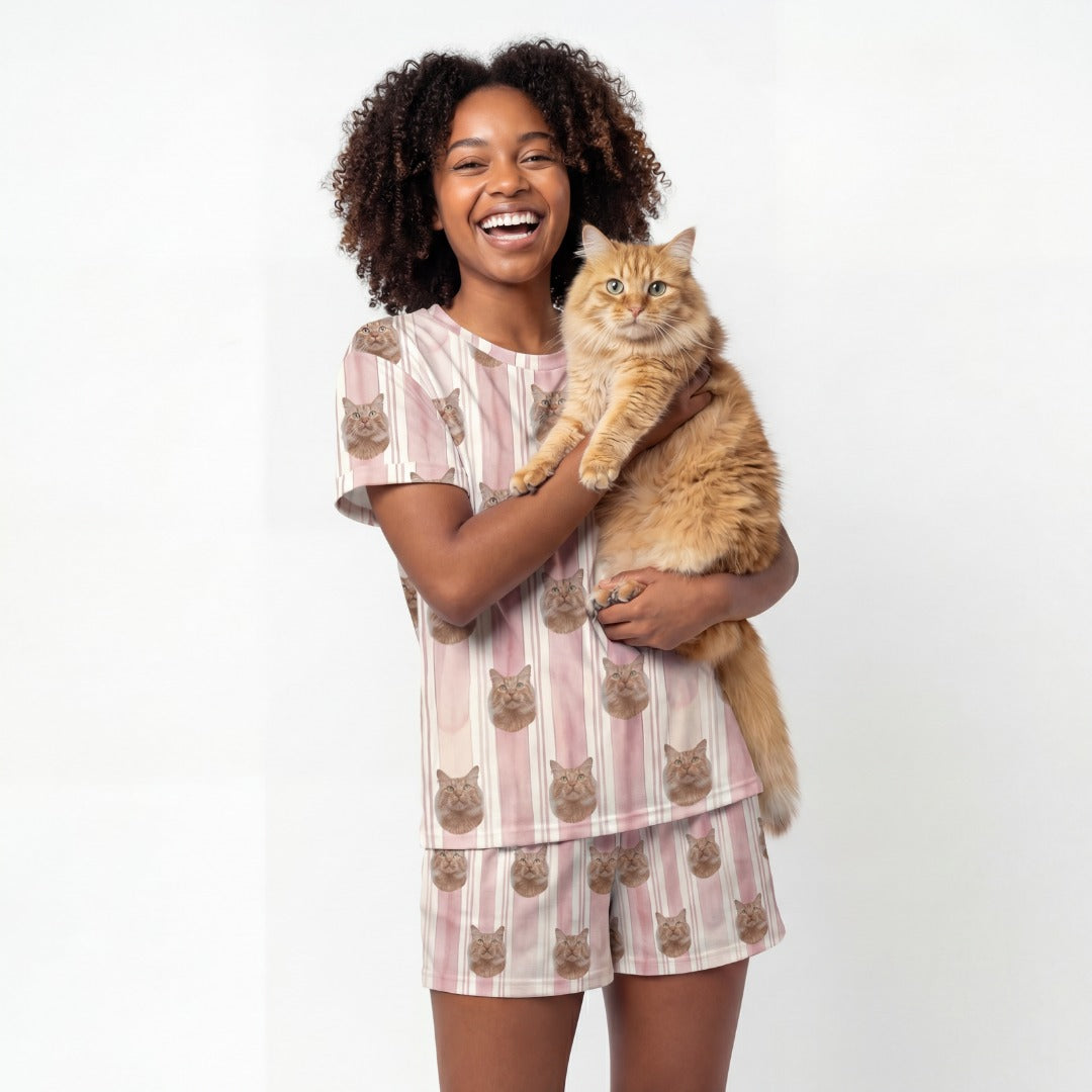 Relaxed T-Shirt Pajama Set | Pet Face Pajamas