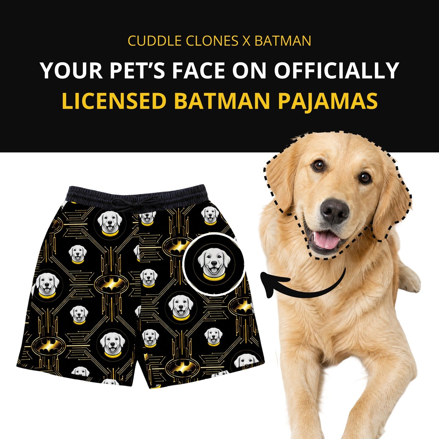 Kids Batman Pajamas with Your Pet's Face
