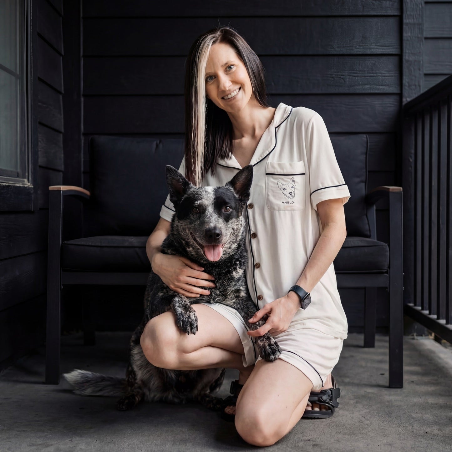 Premium Women's Bamboo Custom Pet Face Pajamas
