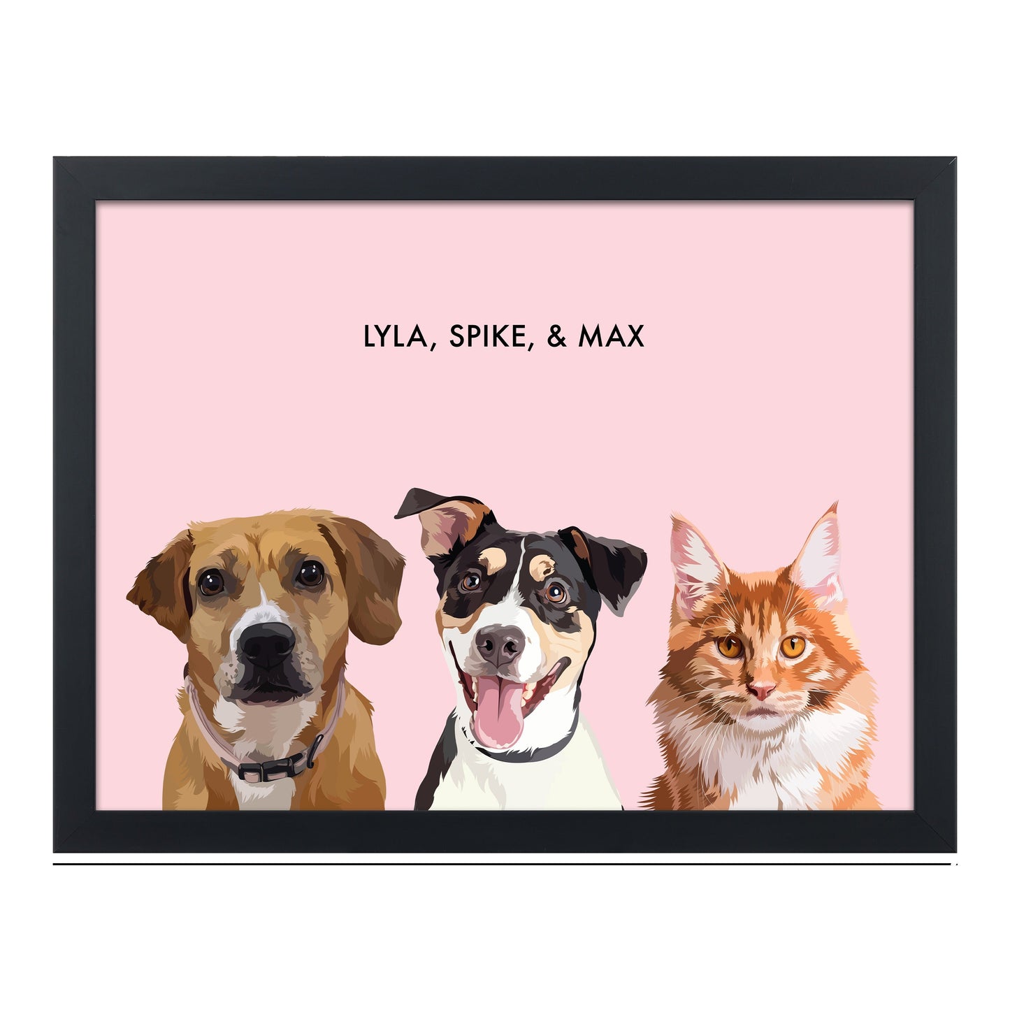 Custom Three Pet Portrait