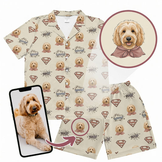 Kids Superman Pajamas with Your Pet's Face