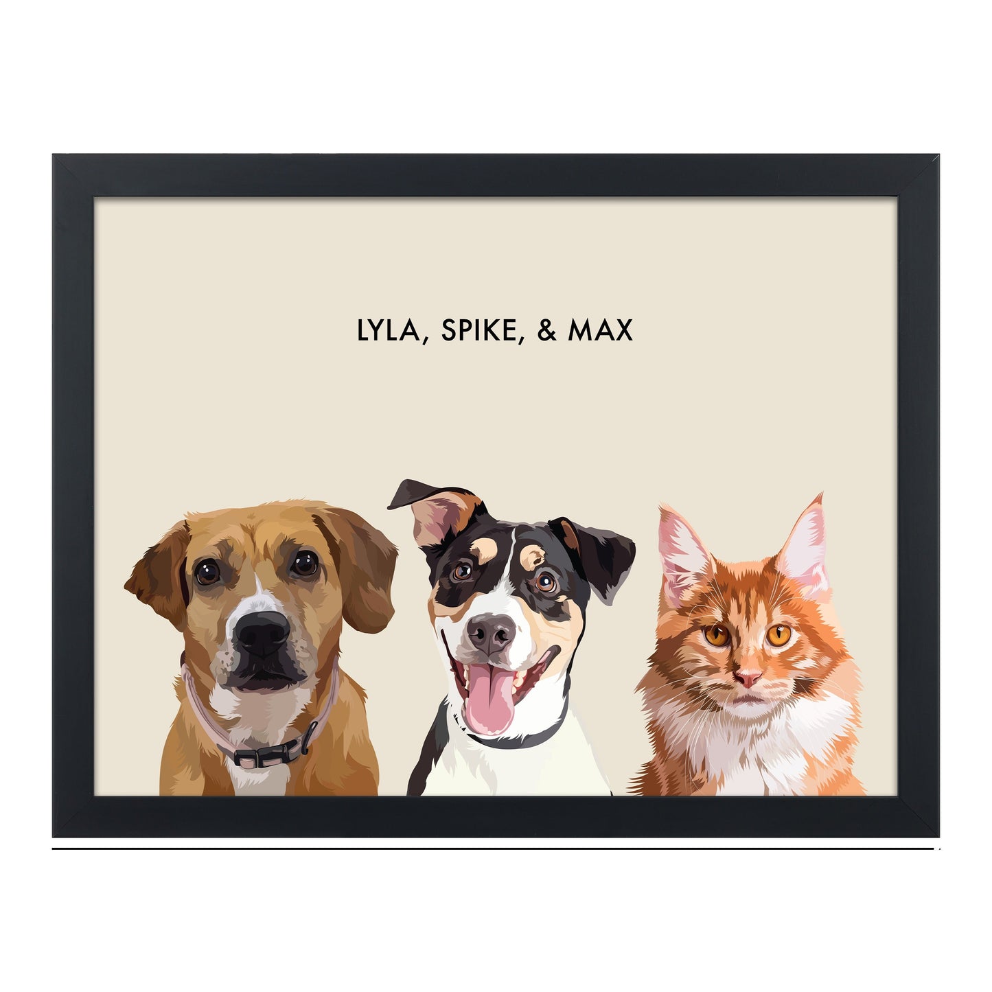 Custom Three Pet Portrait