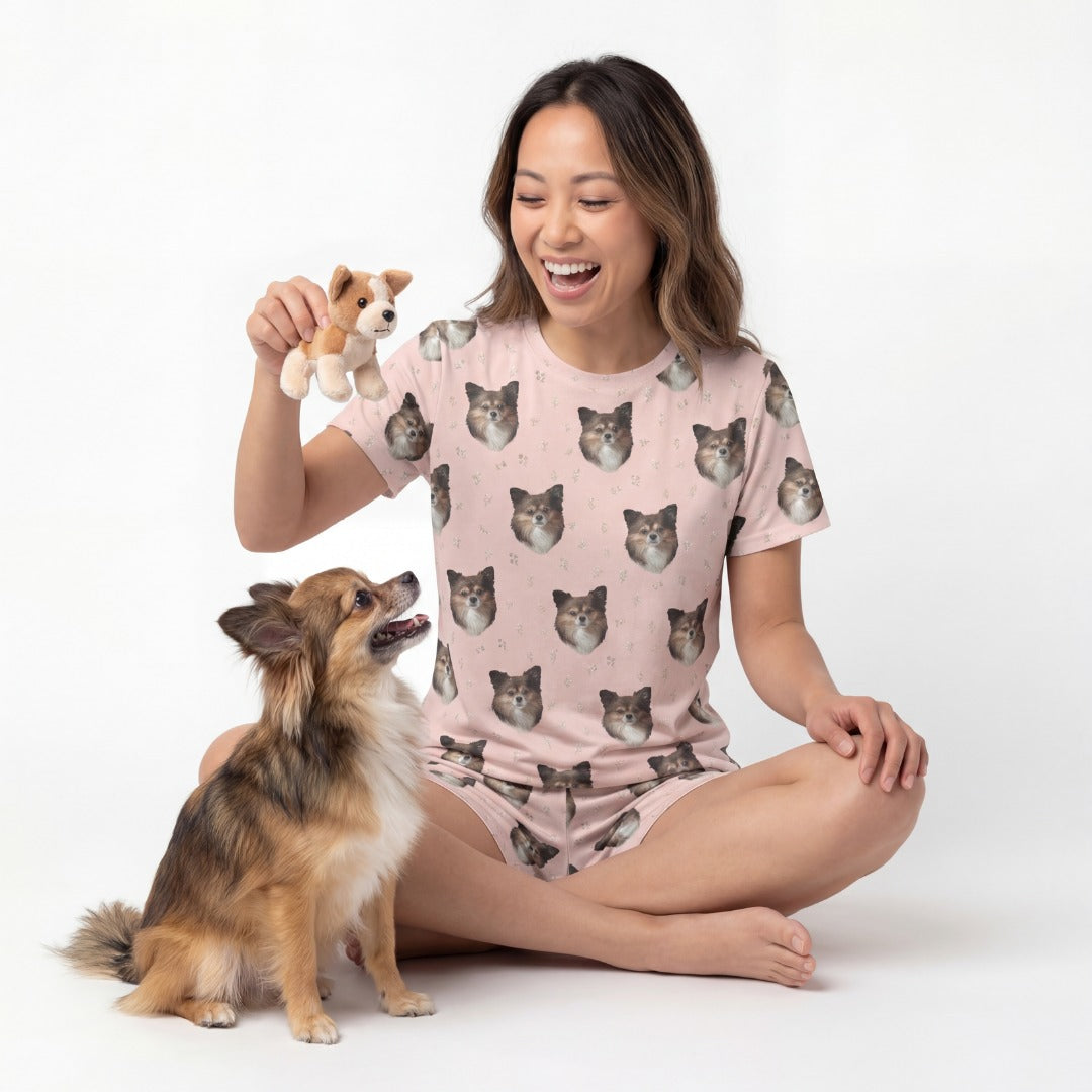 Relaxed T-Shirt Pajama Set | Pet Face Pajamas