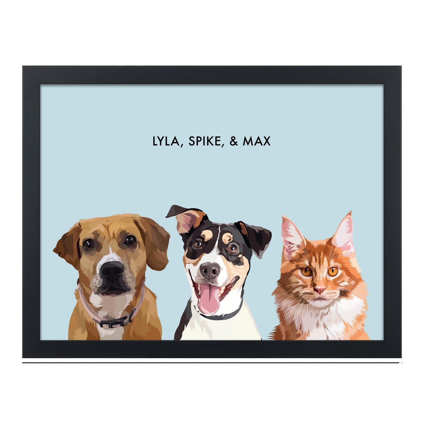 Custom Three Pet Portrait