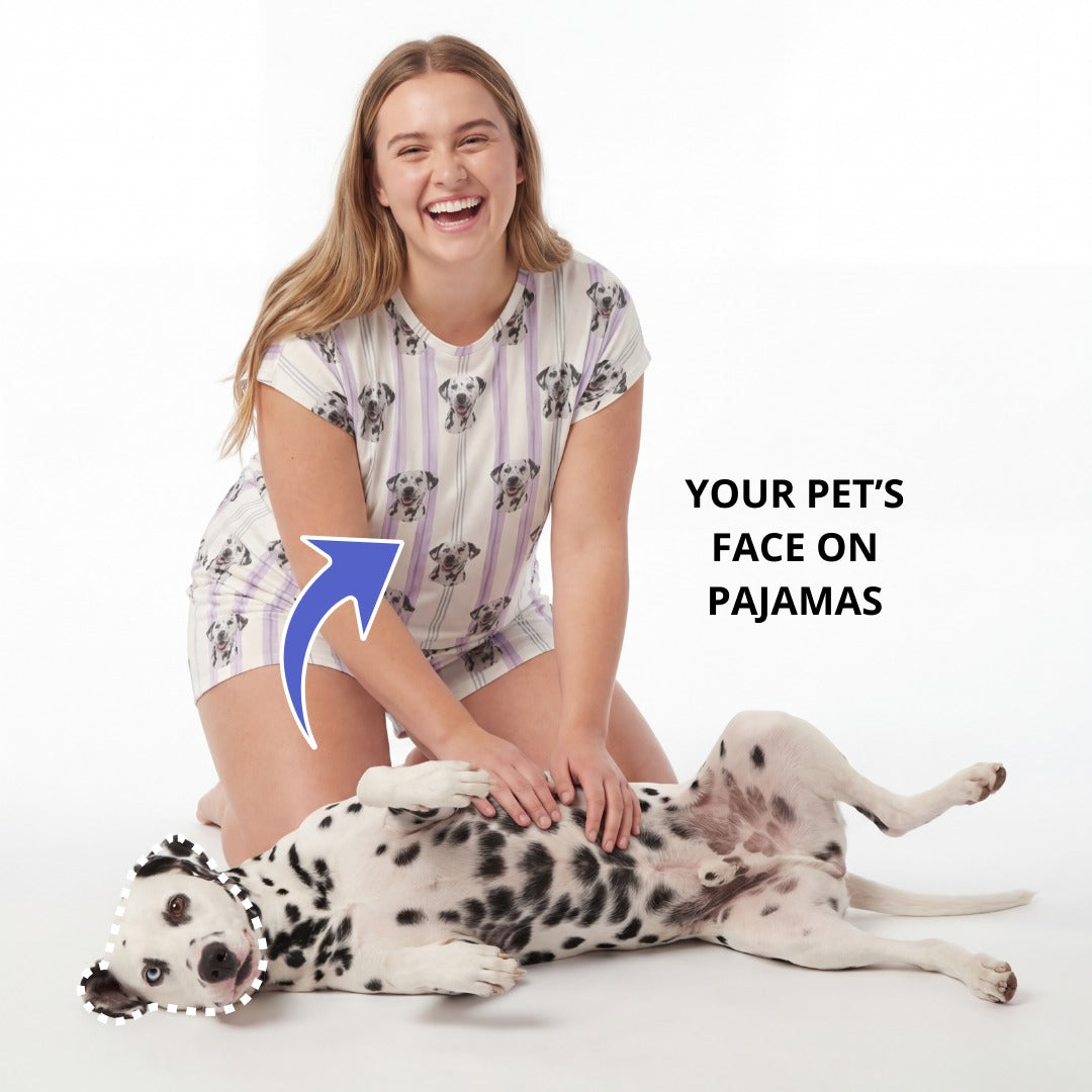 Fitted T-Shirt Pajama Set | Pet Face Pajamas