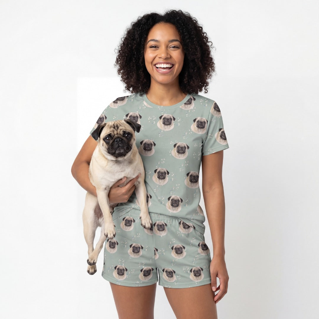 Relaxed T-Shirt Pajama Set | Pet Face Pajamas
