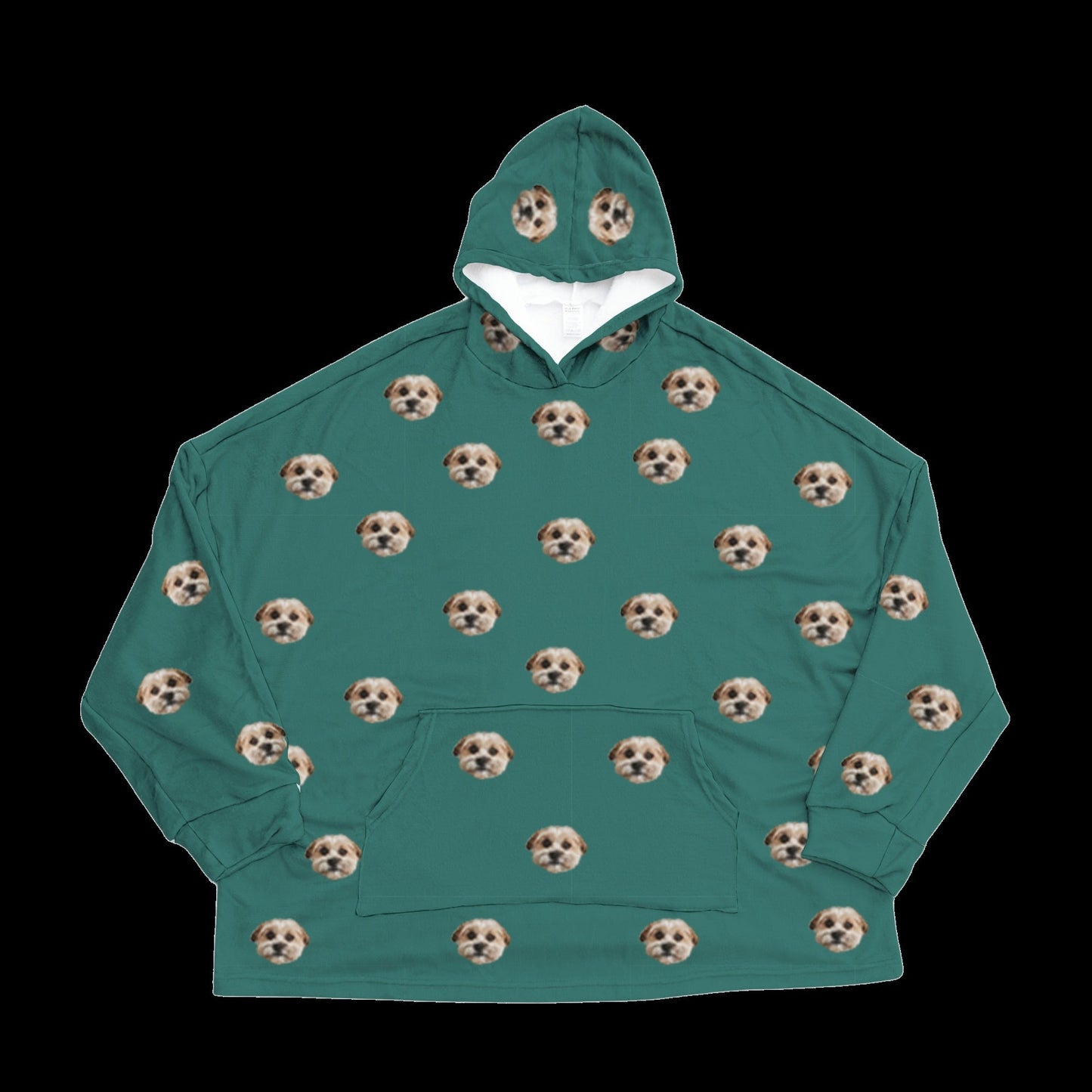 Adult Custom Pet Face Fleece Blanket Hoodie
