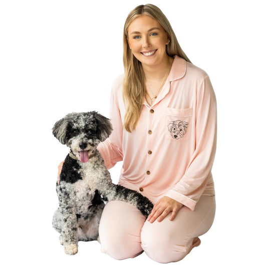 Premium Women's Bamboo Custom Pet Face Pajamas