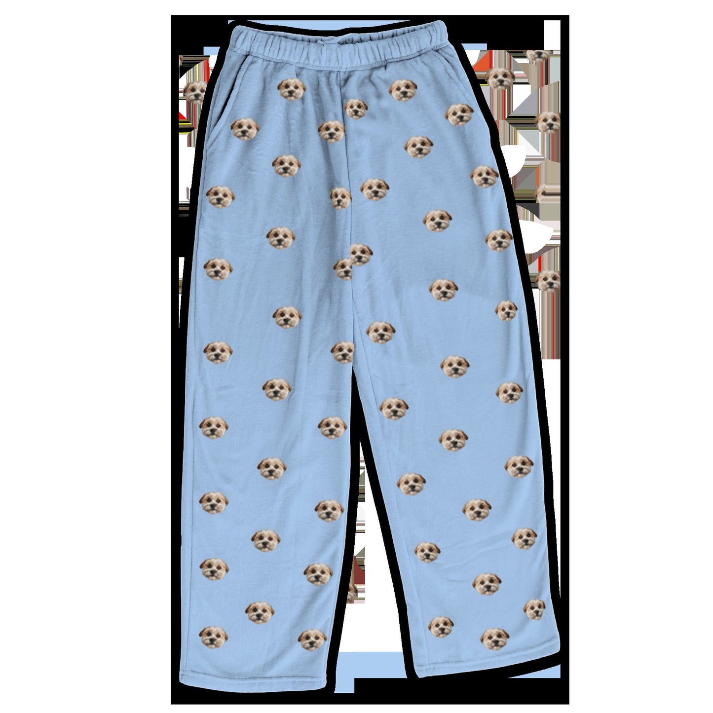 Kids Custom Pet Face Fleece Pajama Pants