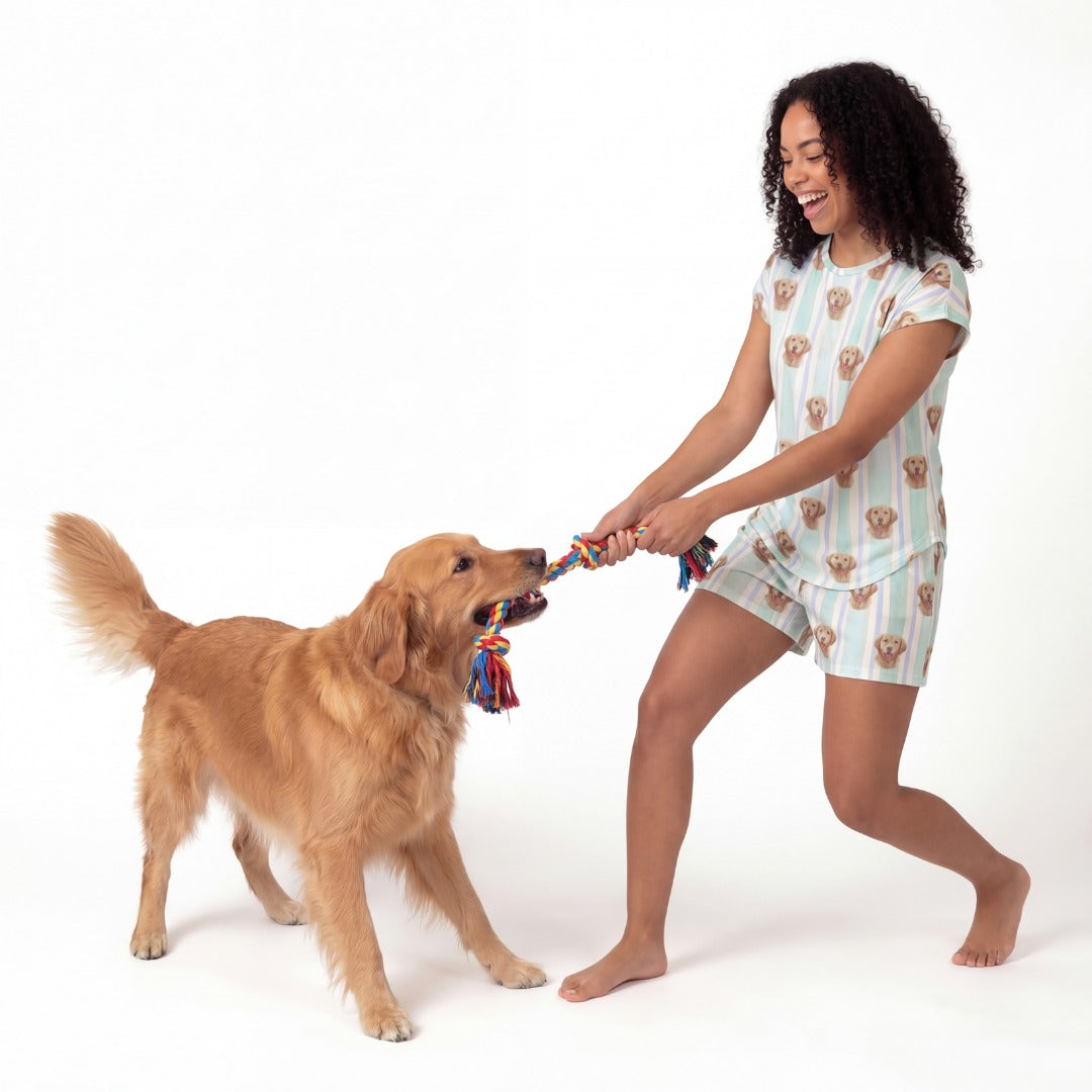 Fitted T-Shirt Pajama Set | Pet Face Pajamas