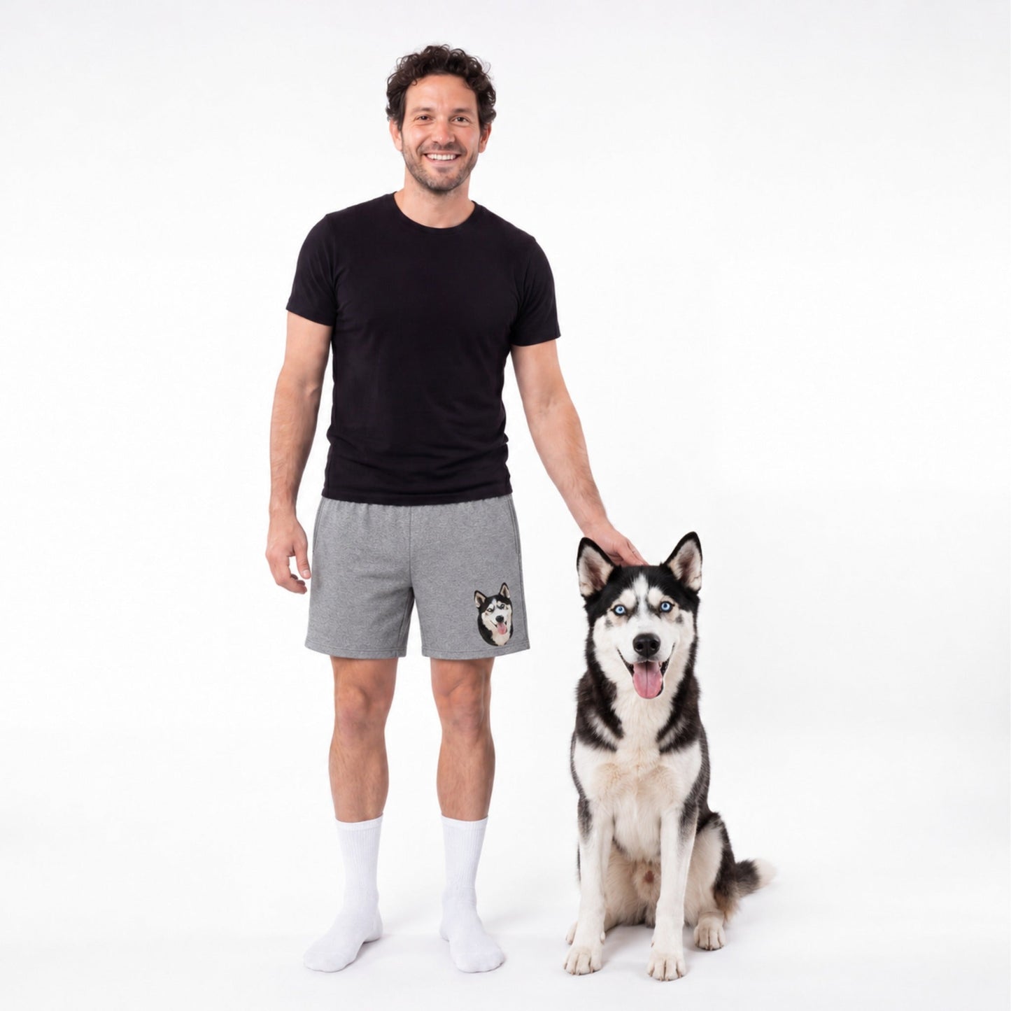 Men's Custom Lounge Shorts with Your Pet's Face