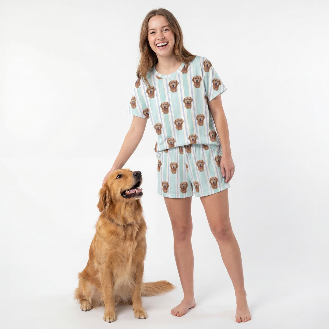 Relaxed T-Shirt Pajama Set | Pet Face Pajamas