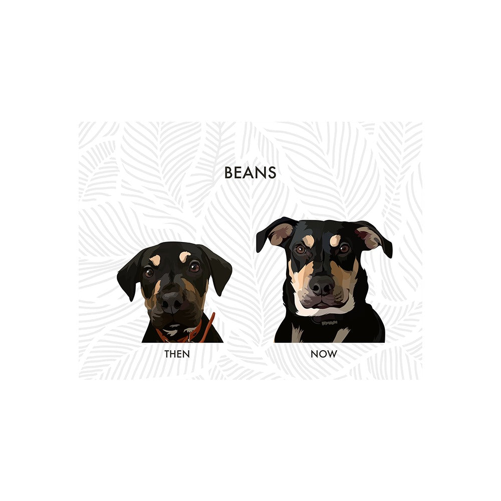 Custom Then vs Now Pet Portrait