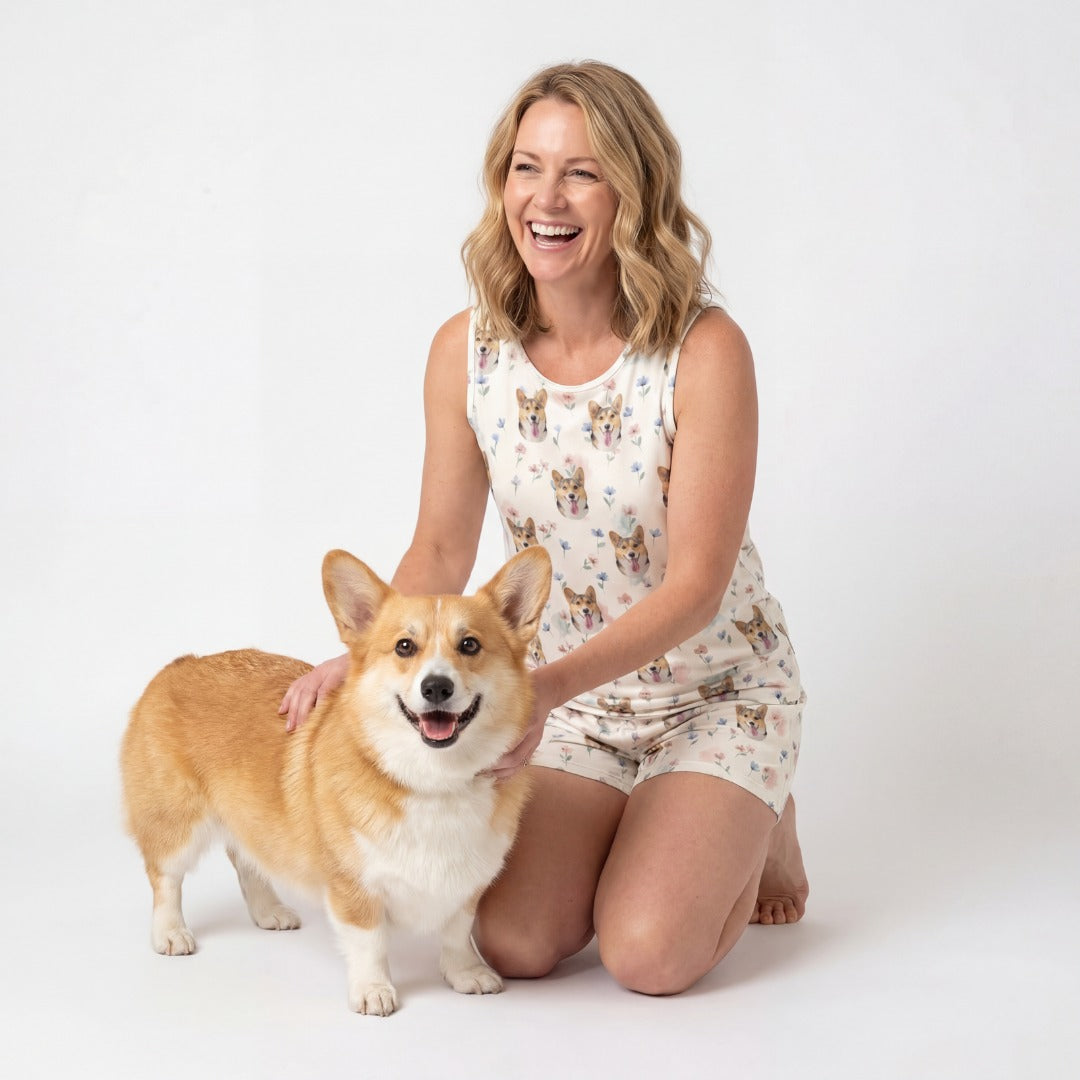 Tank Top Pajama Set | Pet Face Pajamas