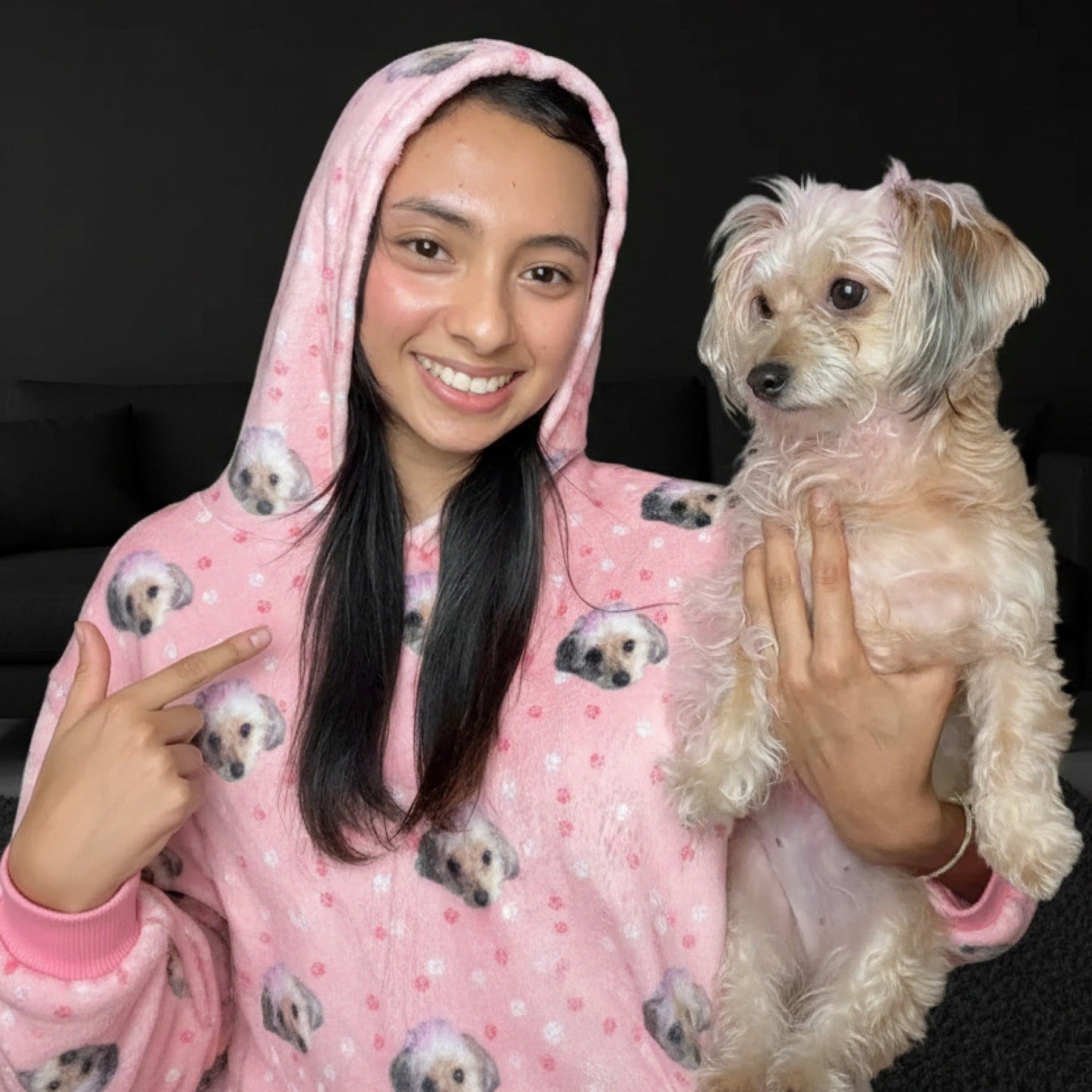 Adult Custom Pet Face Fleece Blanket Hoodie
