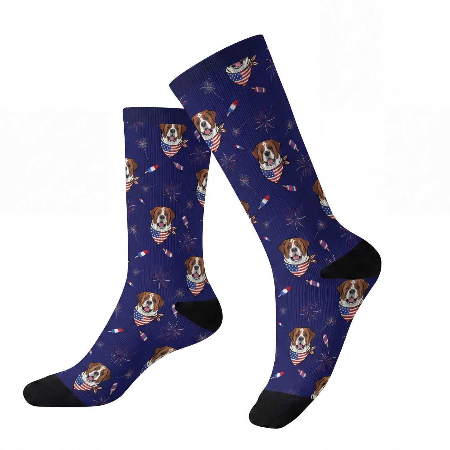 Custom 4th of July Socks with Your Pet’s Face