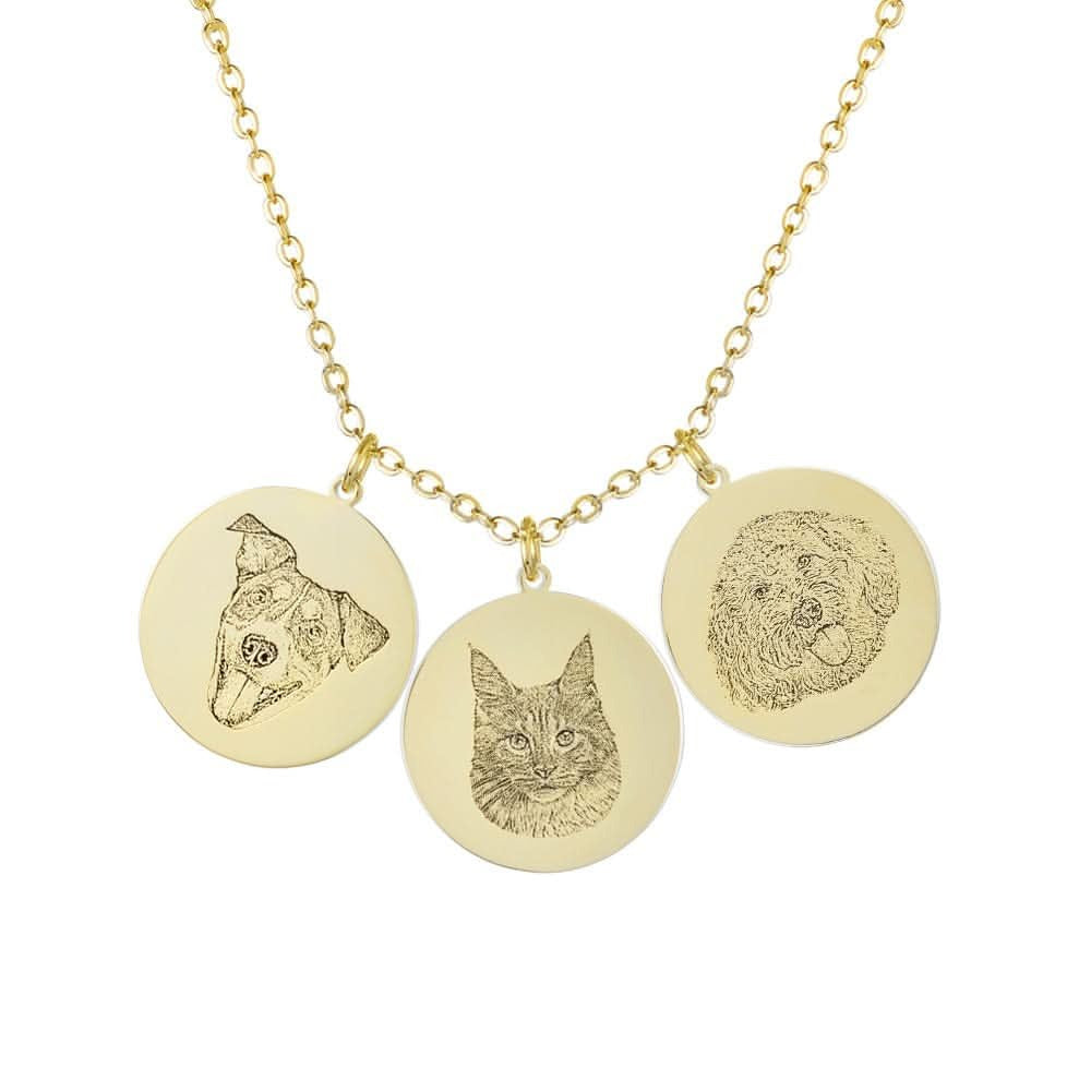 Customized Engraved Necklace - 3 Pendants