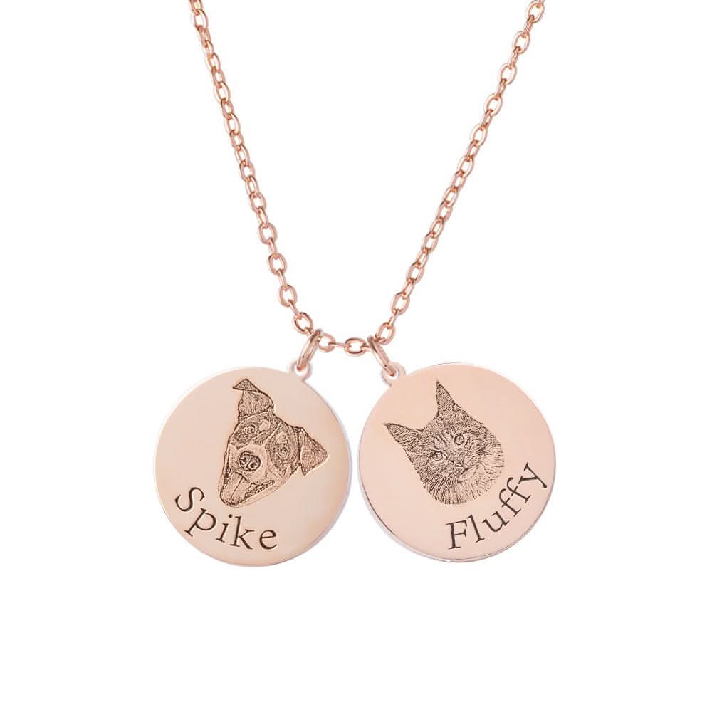 Custom Engraved Pet Portrait Necklace