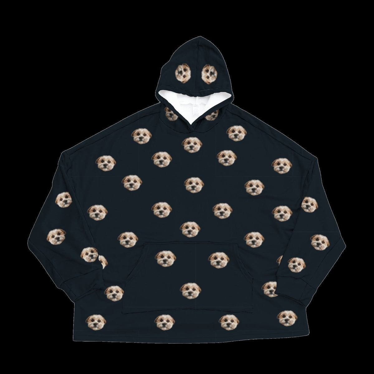 Adult Custom Pet Face Fleece Blanket Hoodie